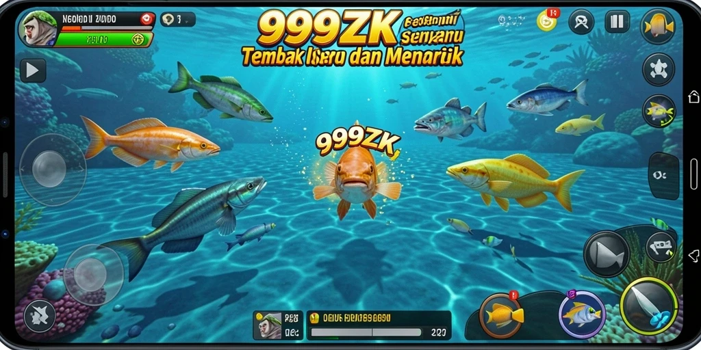 Gameplay menarik Tembak Ikan di 999ZK dengan beragam ikan.