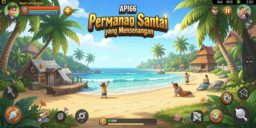 Tangkapan layar utama dari gameplay API66 yang penuh warna dan menarik.