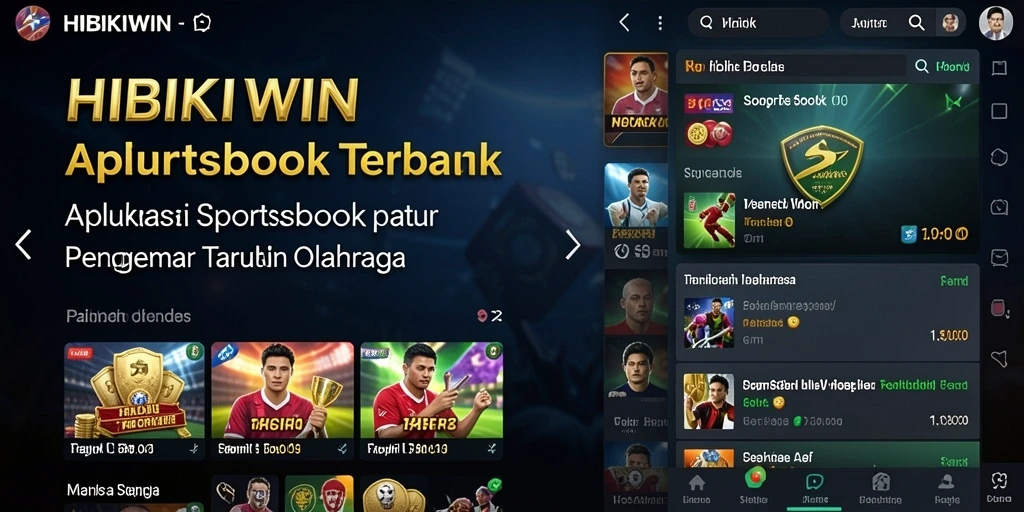 Tampilan menarik dari HIBIKIWIN saat pengguna melakukan taruhan olahraga.