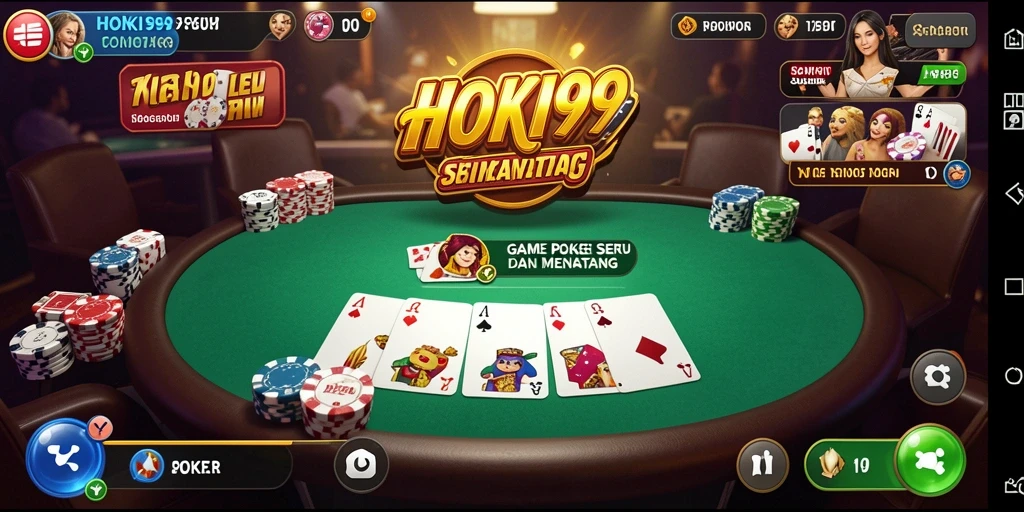 Tampilan antarmuka HOKI99 dengan gameplay Poker yang seru.