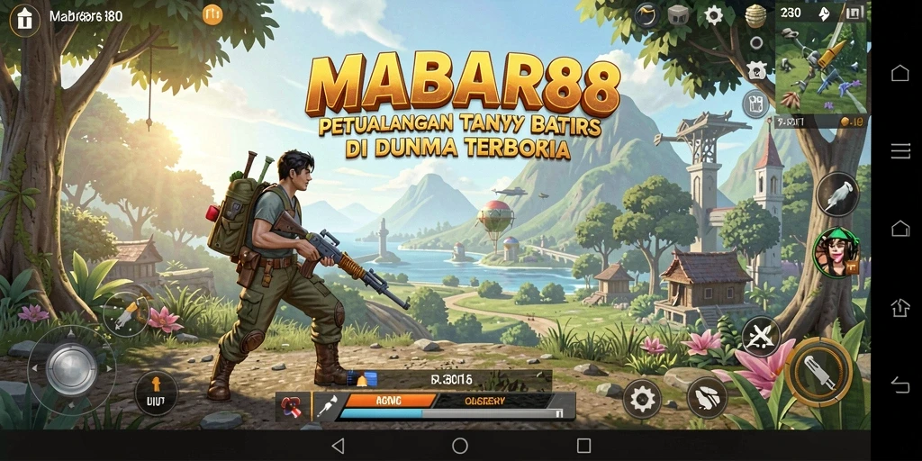 Tampilan gameplay MABAR88 di dunia terbuka yang luas dan interaktif.