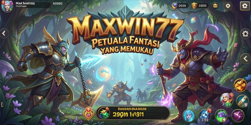 Screenshot gameplay MAXWIN77 dengan aksi bertempur yang seru.