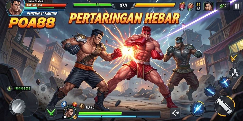 Tampilan seru dari gameplay Fighting di POA88.