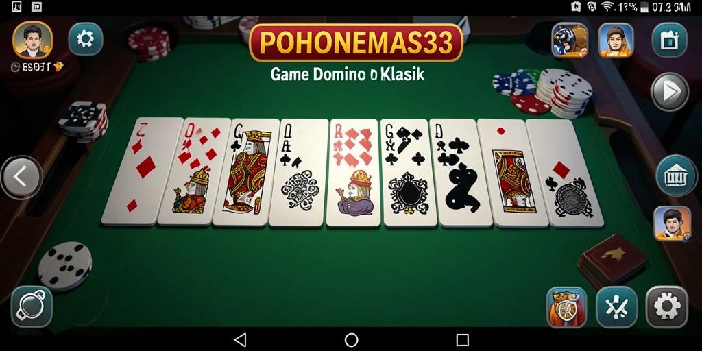 Tampilan gameplay seru dari POHONEMAS33 dengan elemen Domino yang interaktif.