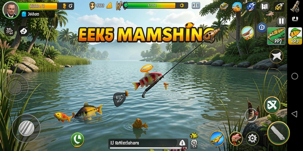Screenshot utama PP7 menampilkan aksi memancing yang mendebarkan.