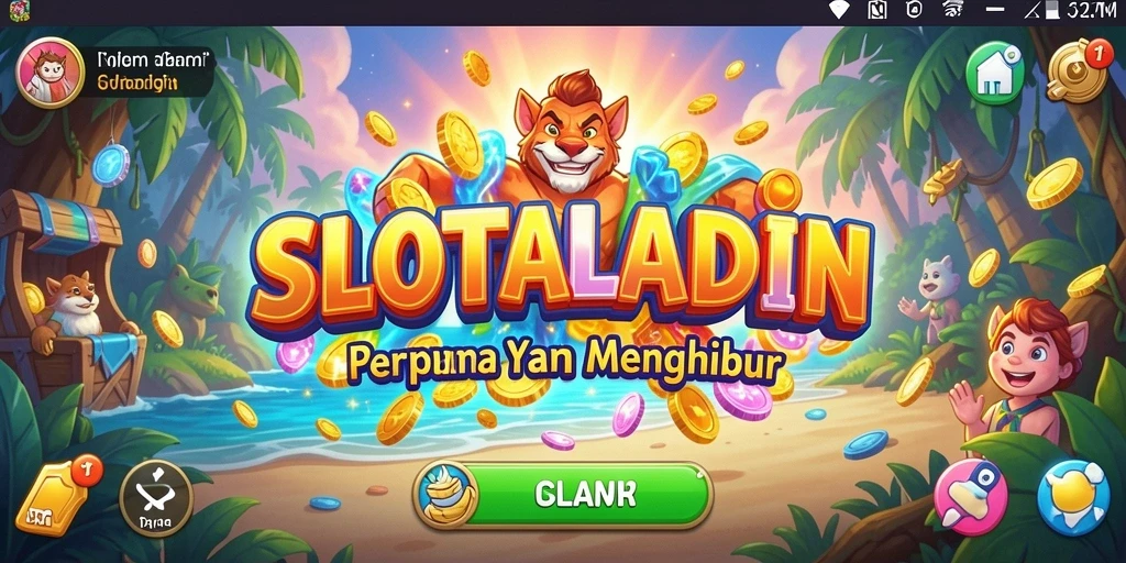 Tampilan gameplay yang menarik dalam SLOTALADIN dengan efek slot yang memukau.