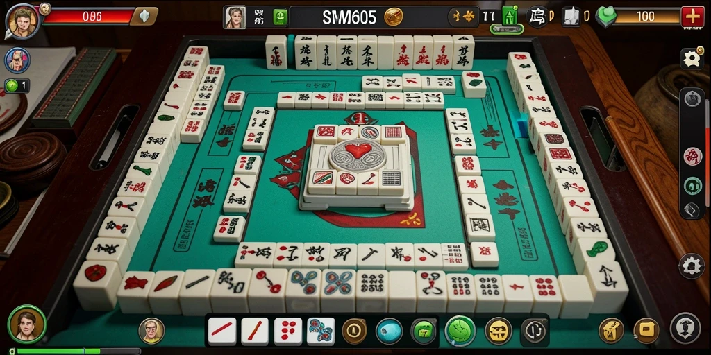 Tampilan gameplay SM605 yang menarik dan menghibur dalam permainan Mahjong.