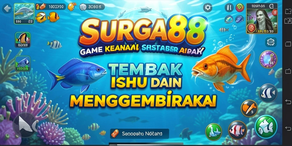 Tampilan gameplay menarik dalam permainan Tembak Ikan SURGA88.