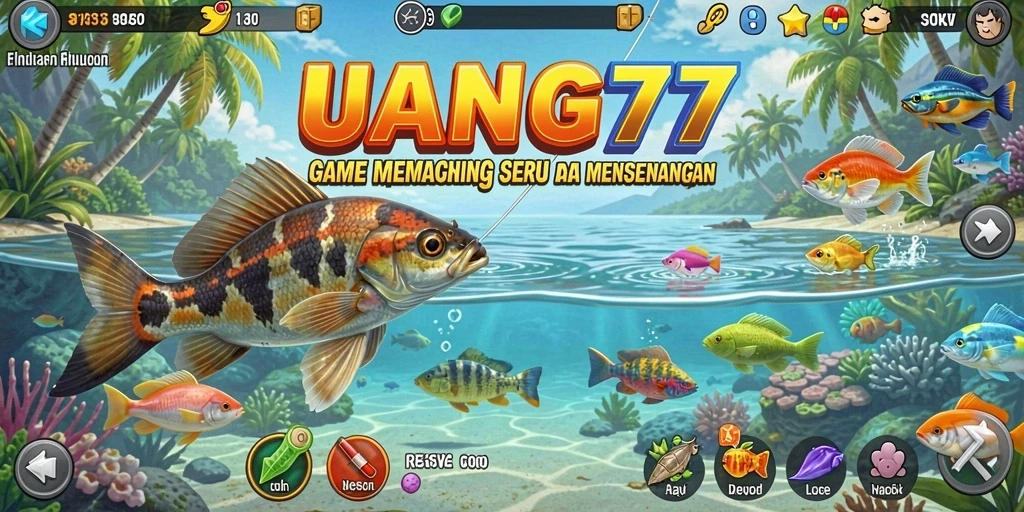 Tampilan gameplay UANG77 dengan aksi memancing yang mendebarkan.