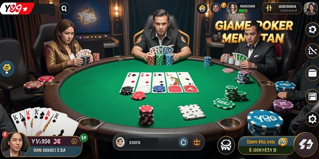 Tampilan gameplay seru di aplikasi Y89 Poker.