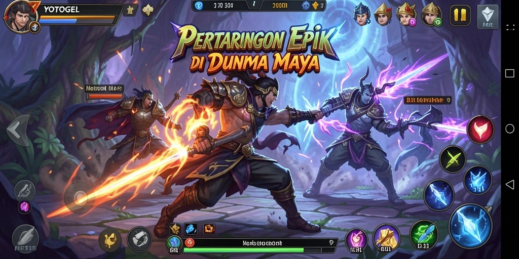Gambaran gameplay YOTOGEL menunjukkan aksi pertarungan yang mendebarkan.